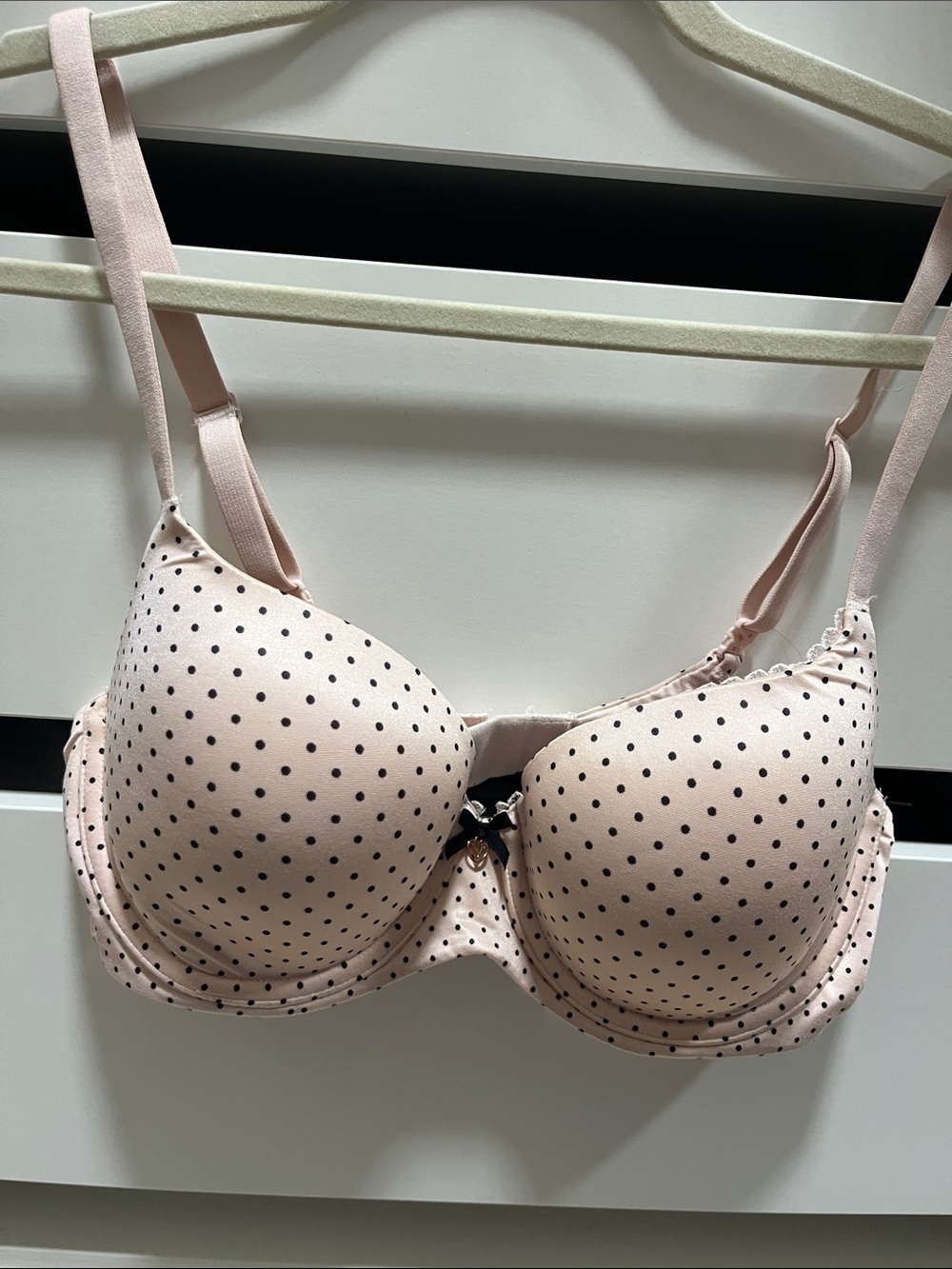 Victoria's Secret Body by Victoria lined Demi Blush Pink Polka Dot Padded Bra